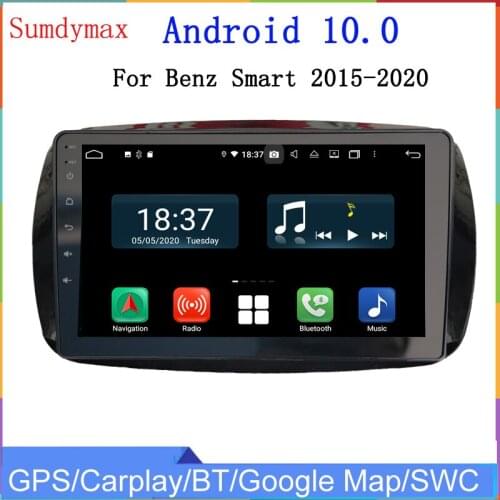8inch android10 Car Radio for Mercedes benz smart fortwo 2016-2019 Car dvd Navigation Multimedia Player dsp WiFi Carplay