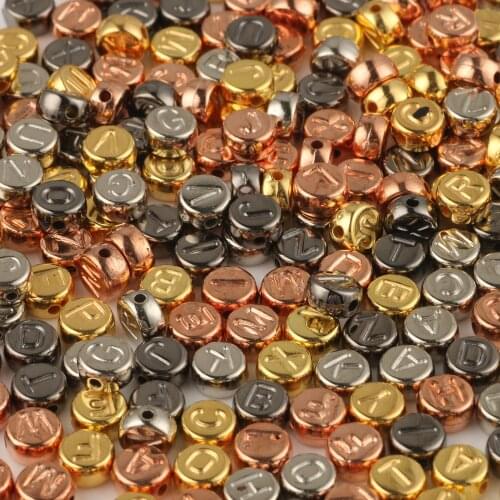 7x4mm Mixed Color Letter Acrylic Beads Loose Alphabet Spacer Beads for Jewelry Making Handmade DIY Kids Bracelets Earrings