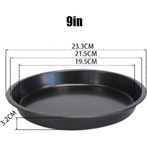 Non-stick Baking Pan Pizza Pan Cake Baking Mold Cake Tray Black Carbon Steel New