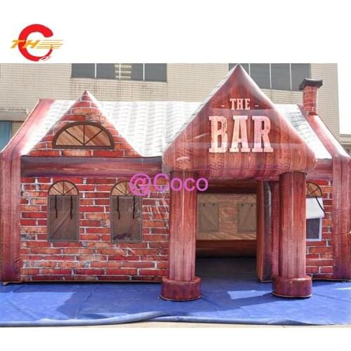Free air ship to door,8x5m/26.5x20ft custom design outdoor big portable blow up tent inflatable irish pub,journey bar house rent
