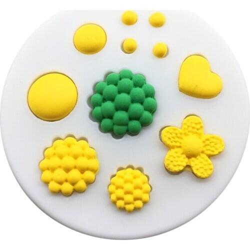 Flower Stamen Pistil Heart Silicone Sugarcraft Mold Chocolate Cupcake Baking Fondant Cake Decorating Tools