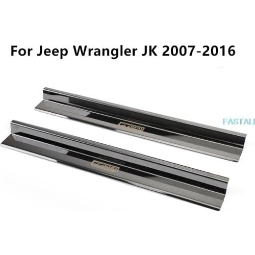 For Jeep Wrangler JK 2007-2016 Threshold Anti-scratch Board Threshold Strip Black high quality Free shipping