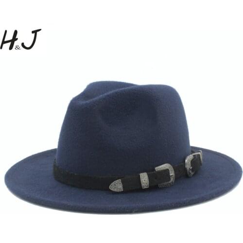 Wool Women Men Wide Brim Fedora Hat For Gentleman Elegant Lady Winter Autumn Jazz Church Godfather Sombrero Caps Retro Ribbon