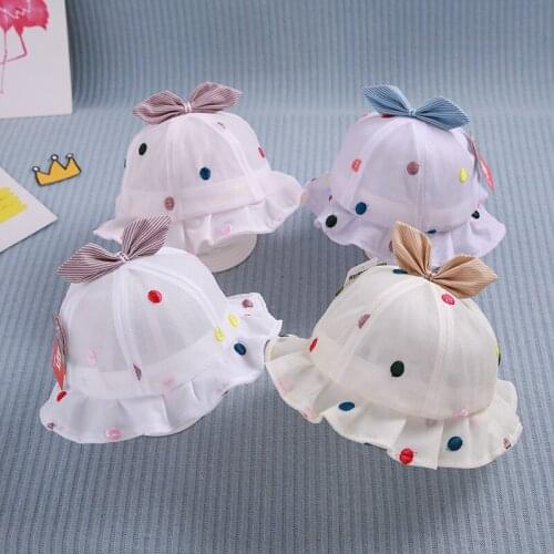 Hot Kids Cotton Baby Caps For Girls Bow-knot Butterfly Infant Sun Hats Summer Style for 8-24 months children/baby