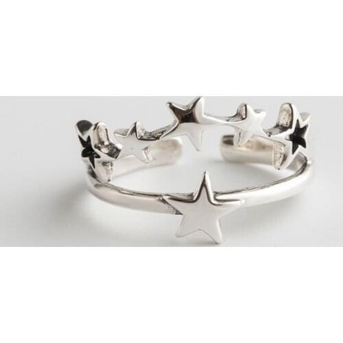 Brief Star Silver 925 rings for women Bridal Sets Index Ring fashion jewelry