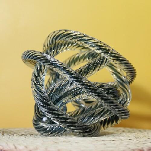 Creative glass hemp ball glass Knot Art Ornament Glass Crystal hemp ball home soft interior decoration