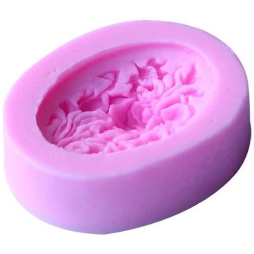 Round peony flower cake chocolate turning sugar mould D032