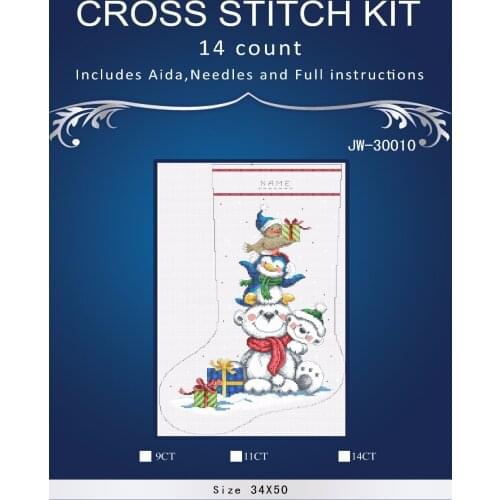 Top Quality Lovely Hot Sell Counted Cross Stitch Kit Old World Holiday Ornaments Similar DMC kt-30009 christmas sock