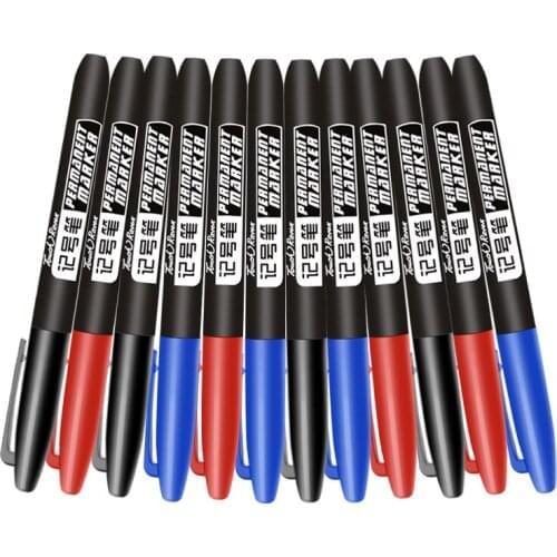 3 Colors Black Red Blue Oily Ink Marker Pen CD Fabric Dry Fast Permanent Waterproof Mark Pen School Office Supplies Stationery