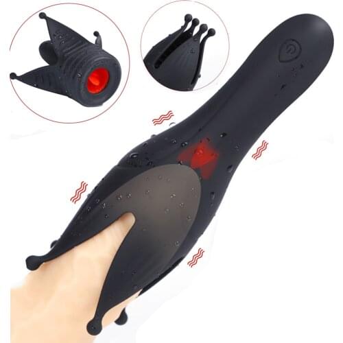 Male Masturbator Tongue Licking Penis Vibrator Climax Delay Stamina Trainer Glans Vibrating Massager Penis Glan Vibrator For Men