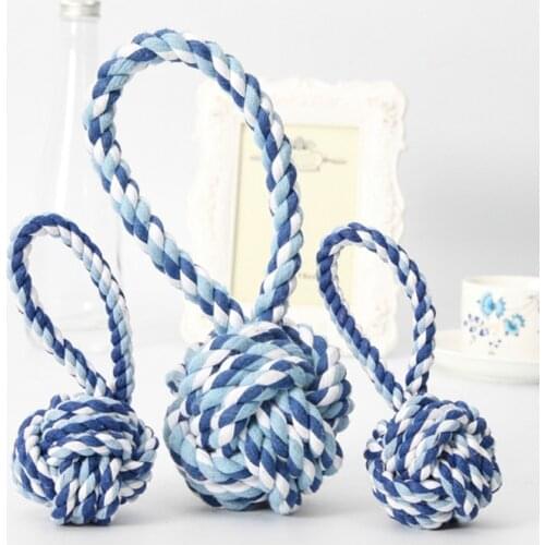 Dog Chew Toy Cotton Rope Ball Molar Bite Teeth Clean Kit Tough Puppy Durable Training Bite Ball Dog Interactive Toy Pet Supplies