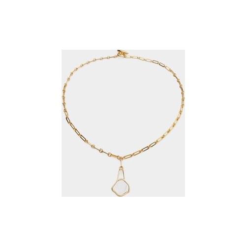 Natural mother shell pendant T buckle chain necklace