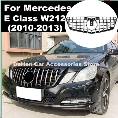 W212 GT Front Grill Pre-facelift For Mercedes E Class W212 2010-2013 Sedan Front Racing Grill Sport E320 E350 E400 without Logo