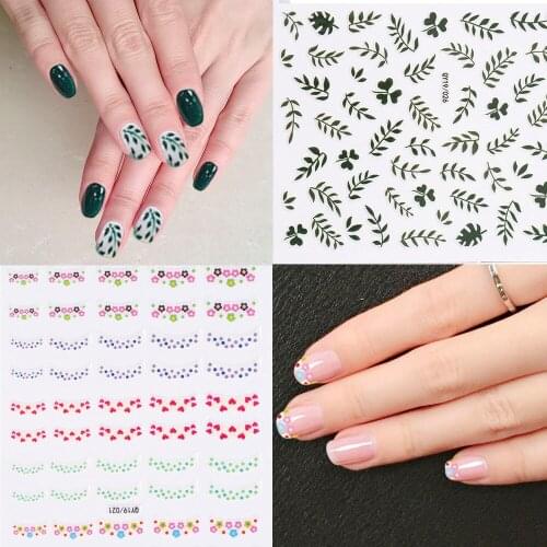 1Pcs Nail Decal Water Transfer Sticker Flower Leaf Tree Cactus Simple Slider for Manicure Nail Art Watermark Tips Wholesale