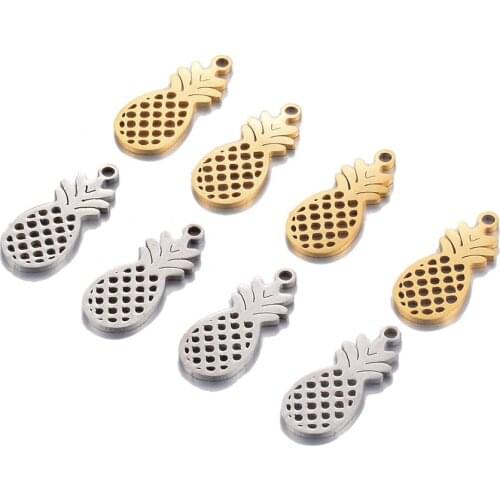 10Pcs Stainless Steel Pendant DIY Accessories Pineapple Pattern Fashion Jewelry