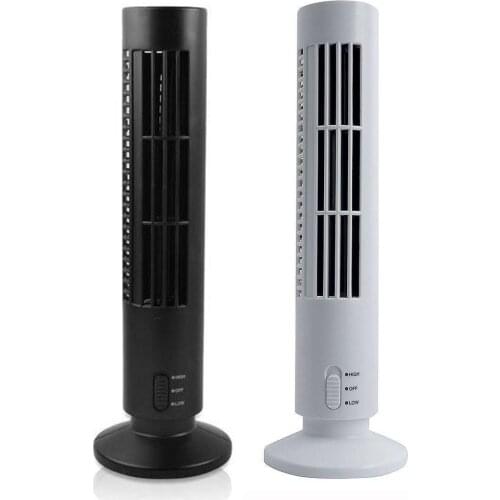 Portable USB Vertical Bladeless Fan Mini Air Condition Fan Desk Cooling Tower Fan for Home/Office
