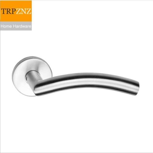 Factory direct sales, stainless steel, tubular, hollow, curved door handle, 19*60*135*1.0mm, split door lock handle