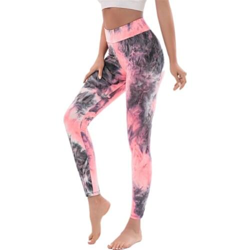 Sexy High Waist Tie Dye Fitness Women Leggings Fashion Milk Silk Stretchy Sport Push Up Leggins Gym Workout Running Skinny Pants