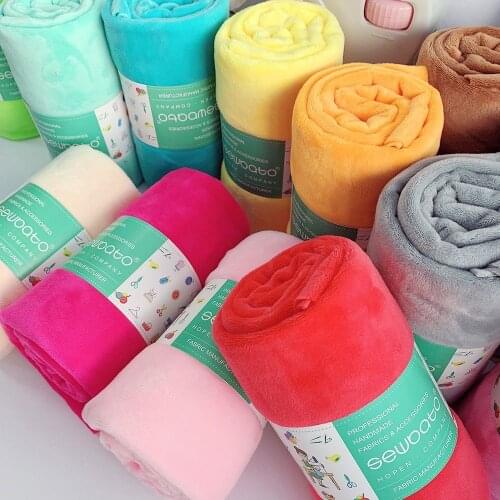 SEWBATO Best Hot Selling 75x100cm Minky Plush Fabric1.5mm Pile High Quality Plush Velboa Shorty Fabric Toys Blanket Material