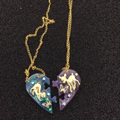 Silicone Heart Necklace Pendants Mold Jewelry Making Resin Casting Mould