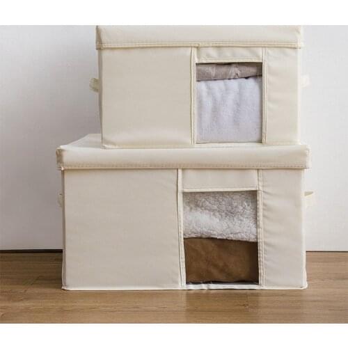 Household tools Oxford cloth viewing window treasure chest storage organizer box Clothes Underwear Folding storage baskets