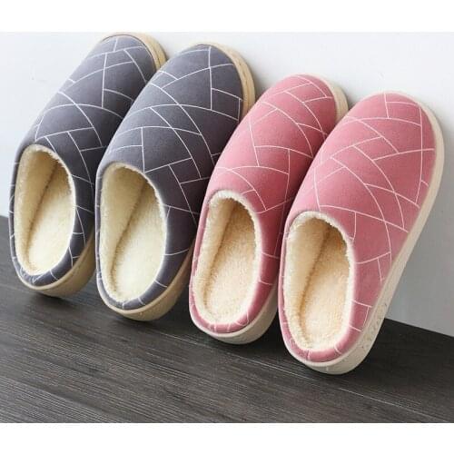 New Unisex Home Slippers High Quality Short Plush Warm Soft Cotton Women Slippers Loves Floor Indoor Shoes Women Large Size 44