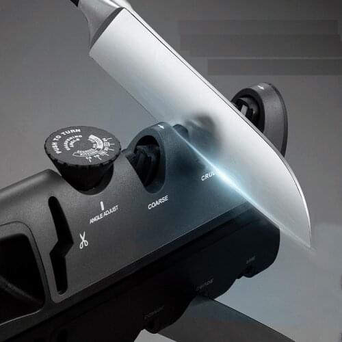 Knife Sharpener, Manual Professional Knife Sharpening Tool with Grip for Kitchen Straight Knives, Serrated Knives and Scissors