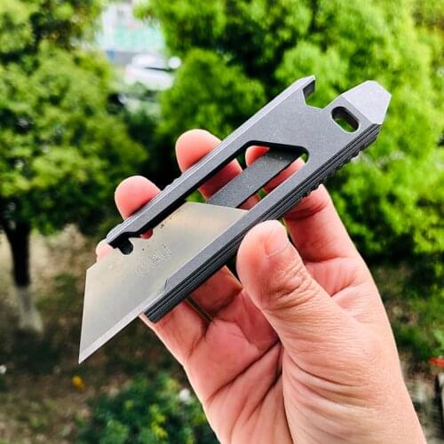 Titanium Alloy Integrated Utility Knife Bottle Opener Crowbar EDC Tool Knife Metal