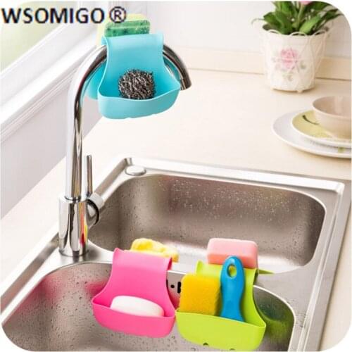 1pcs Kitchen Tools Storage Bag Snap Sink Sponge Kitchen Accessories Cozinha Kitchen Hanging Drain Basket Kitchen Gadgets-S