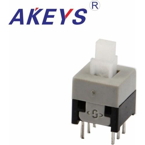 10PCS hot sale Kft-8.45b 8.45x8.45mm 6pin latching push button switch 250v 1.5A flashlight button switch