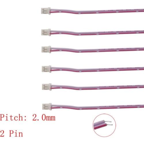 10Pcs JST 2.0 PH 2 Pin Connector JST PH 2.0mm Single Head Female Jack Terminal Wire Cable Connectors 20CM 26AWG
