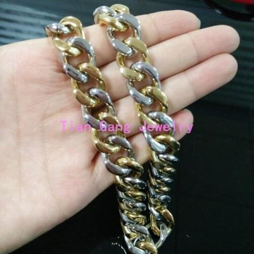 7-40" Length Necklace or Bracelet Choose Fashion Jewelry 316L Stainless Steel Silver Color Gold Color Mens Chain Necklace