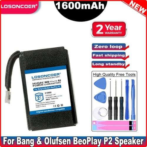LOSONCOER 1600mAh C129D2 For Bang & Olufsen BeoPlay P2 Speaker Battery