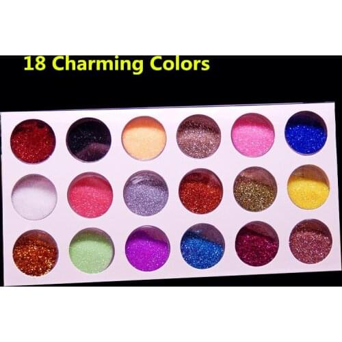 Free Shipping USD 5.49 18 Colors Metal Glitter Nail Art Tool Kit Acrylic UV Powder Dust Gem Polish Nail Tools NG18