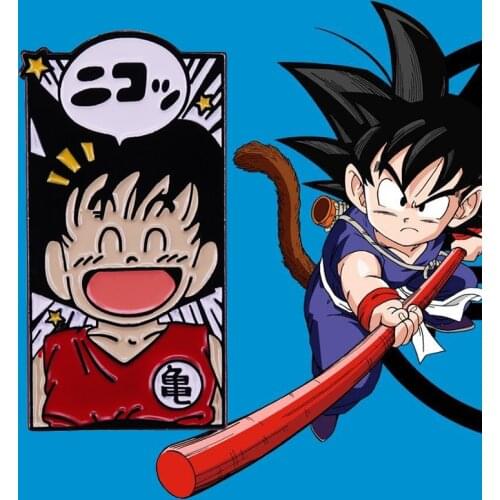 Smiling Kid Wukong Brooch Japanese Anime Super Saiya Cute GGGoku Cartoon Enamel Pin