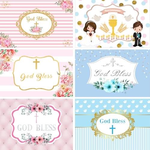 Sensfun Baby Baptism Photography Backdrops Holy Communion Cross Boys Girls Photography Backgrounds For Photo Studio Customized