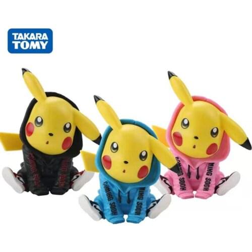 3 Styles 6 Cm Pokemon Anime Figure Fashion Cosplay Pikachu Sitting Posture Model Dolls Kids Christmas Birthday Best Toy Gifts