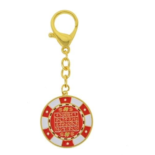 Feng Shui Red Winning-Chip Digital Mirror Keychain W4391