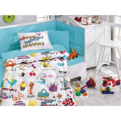 Cotton Box Baby Sleep Set Happy Baby White