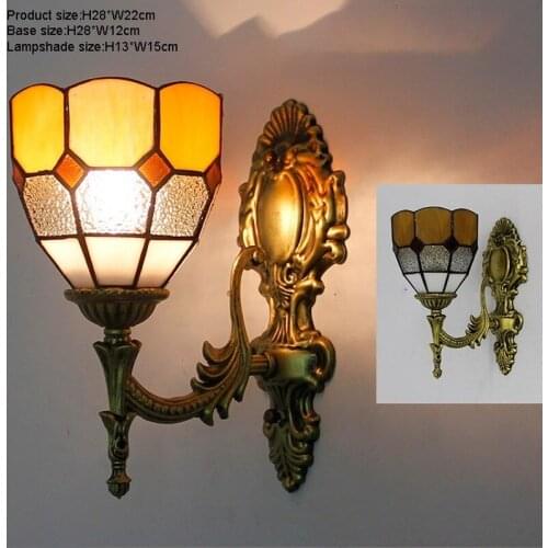 Art Bohemia colour Wall Lamp Glass Lampshade Pyramid Led Bedside Wall lamp led Study Asile Mounted Lamp Lighting