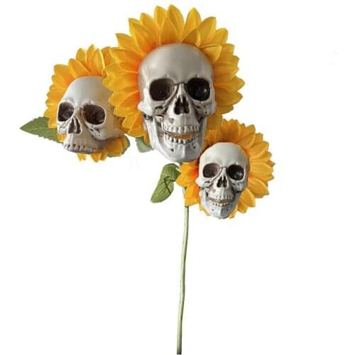 Artificial Plants Sunflower Skull Sunflower Modeling Simulation Plants Outside Home Garden Decor Thrilling Yard Sign TS1