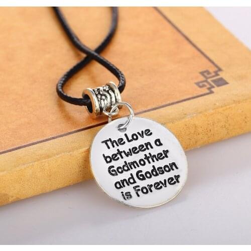 3Pcs Love Between Grandmother And Grandson Is Forever Pendant Necklace Leather Chain Jewelry Family Women Boys Birthday Gift New