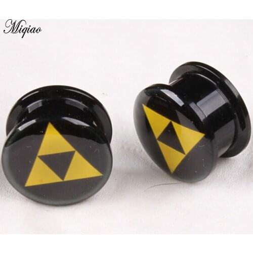 Miqiao 2pcs Creative New Product Oil Drop Acrylic Ear Expander 4mm-25mm Exquisite Body Piercing Jewelry