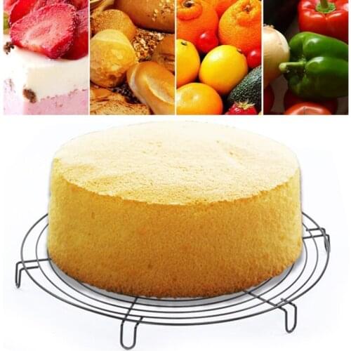 Round Nonstick Cake Cooling Rack Stainless Steel Wire Cooling Grid Wire Tray Round Cookies Biscuits Bread Baking Tray