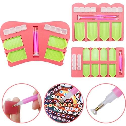 Multi-Boat Diamond Painting Tray Rhinestone Beading Point Drill Pen Organizer Box DIY Tool Kit Diamond Painting Accessories