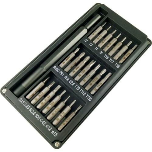 22 in 1 Screwdriver Bit Set Aluminum Alloy Handle Screwdrivers Kits Handheld Precision Instrument Disassemble Repair Tools