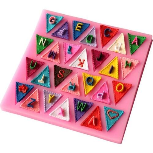 Small Flag Letter Shape Fondant Cake Silicone Molds Embossed Biscuits Mold Chocolate Candy Mould Kitchen Cake Decorating Tools