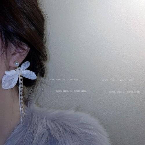 ZDMXJL 2021 New Fashion Womens Earrings Fine Sweet Cute Bowknot pearl Tassels Earrings For Women Party Jewelry Gifts Wholesale