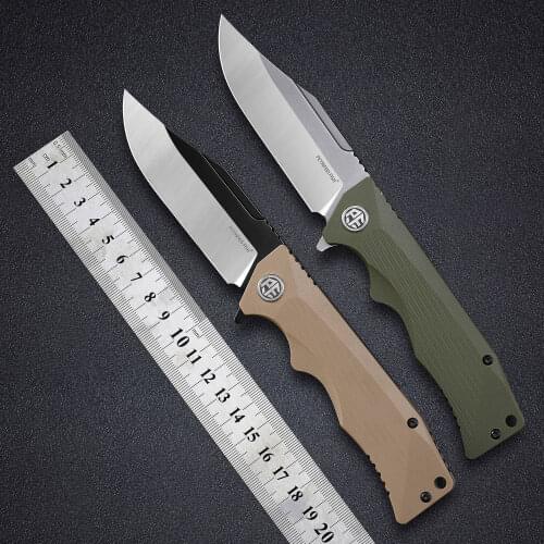 Original Petrified fis PF959 D2 steel flipper folding knife G10 handle ceramic ball bearing outdoor EDC pocket tool