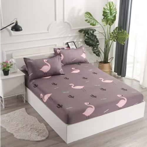 Mylb Floral Printing Sheet Bedding Linens With Elastic Band Dust Proof Mattress Protector
